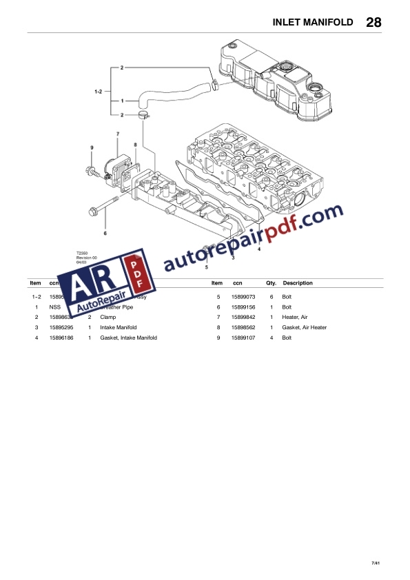 Bobcat BAP Compressor 731 741 Parts Manual 4950114-3