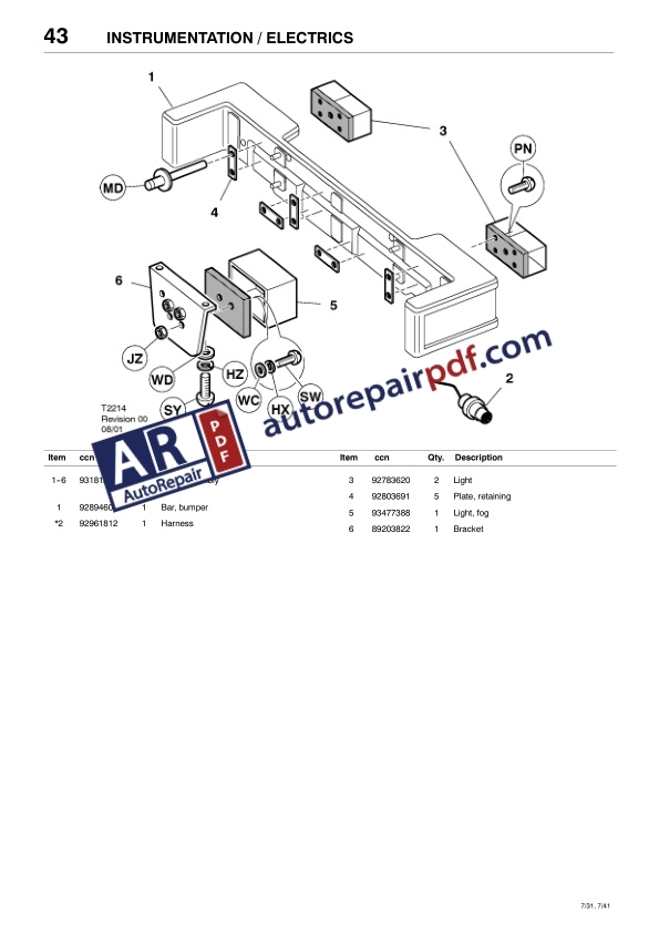 Bobcat BAP Compressor 731 741 Parts Manual 4950114-4