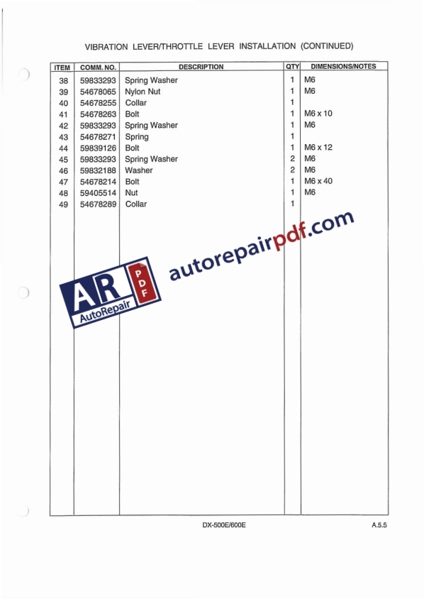 Bobcat BT Walk Behind Duplex Rollers BT600 DX500E DX600E Parts Manual-2