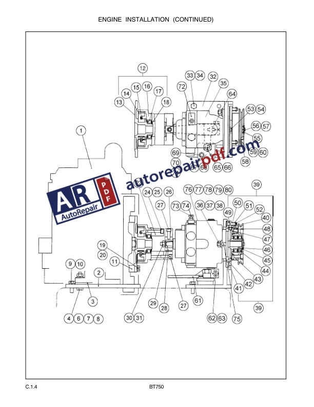 Bobcat BT Walk Behind Duplex Rollers BT750 DX700E Parts Manual 4950109-3