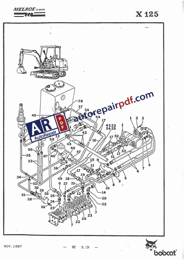 Bobcat Excavators X125 Spare Parts Catalog-4