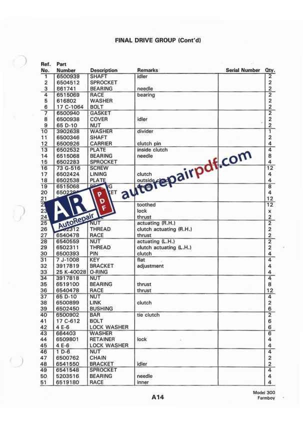 Bobcat Loader 300 Farm Boy Parts Manual-2