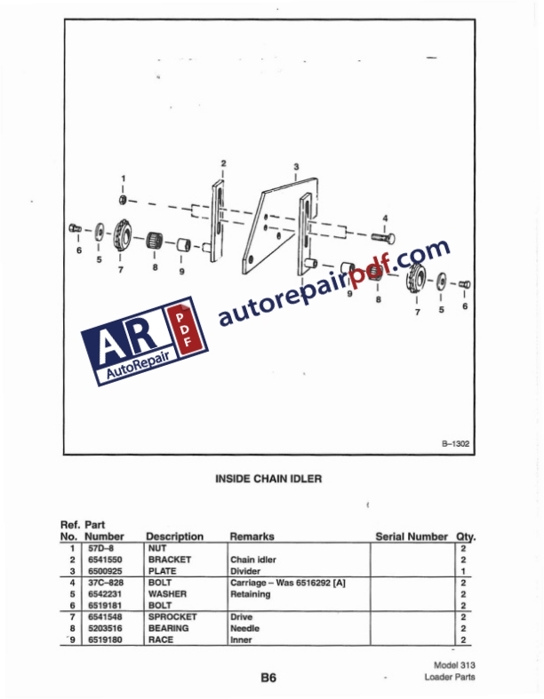 Bobcat Loader 313 Parts Manual-2