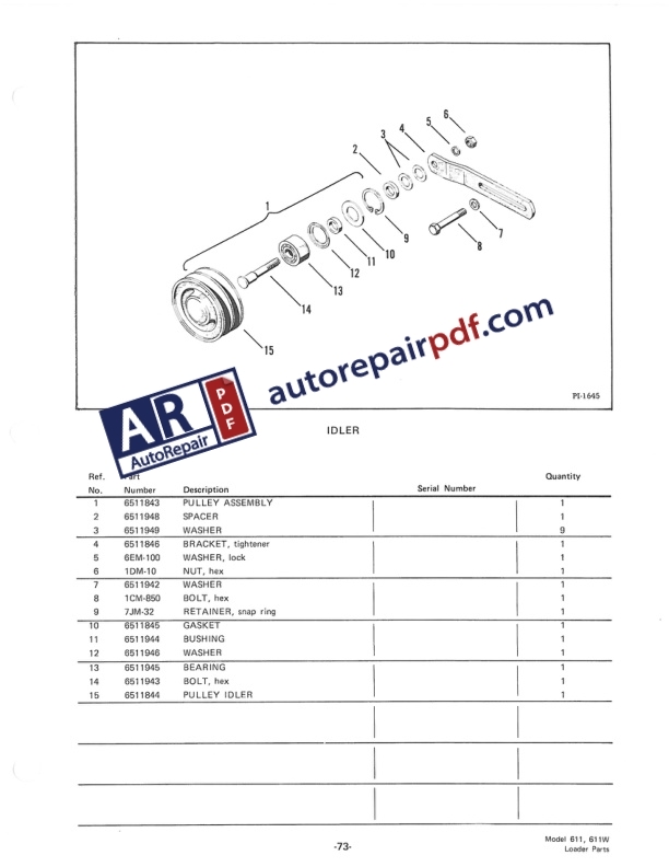 Bobcat Loader 611 611W Spare Parts Catalog-2