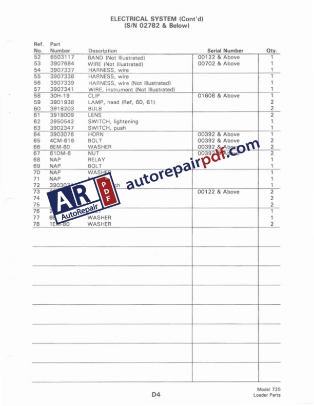 Bobcat Loader 725 Parts Manual-3