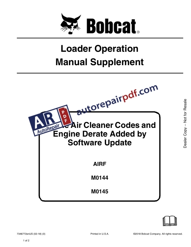 Bobcat Loader Supplement Operation and Maintenance Manual 7346772 EN US-4