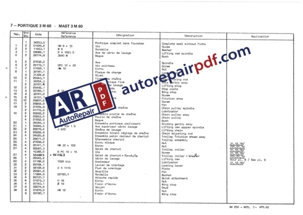 Bobcat Sambron Forklift AM254 Spare Parts Catalog 551879-2