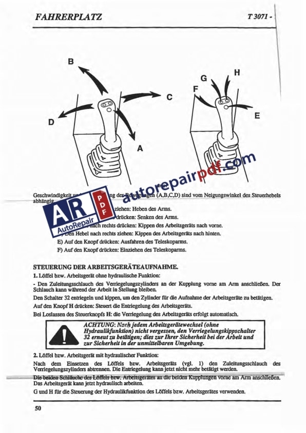 Bobcat Telescopic Handler T3071 T3093 T3093L T3093CD (T) User Manual DE-3